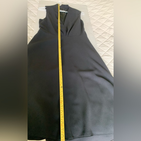 Black coctail prom party dress below the knee black sheer sexy deep V neck US 12 - Picture 14 of 14